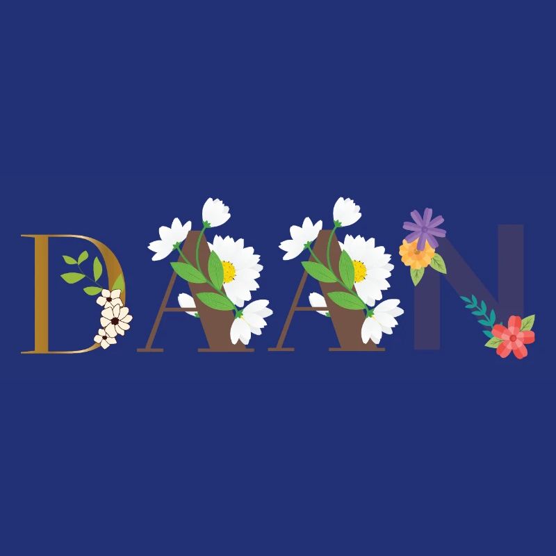 Nom DAAN décoré de fleurs