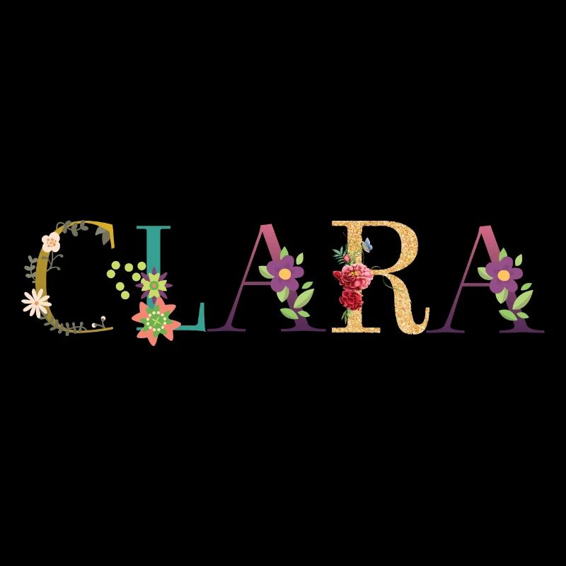 CLARA name decorated with flowers