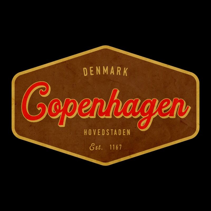 Graphisme rétro de l’enseigne vintage de Copenhague