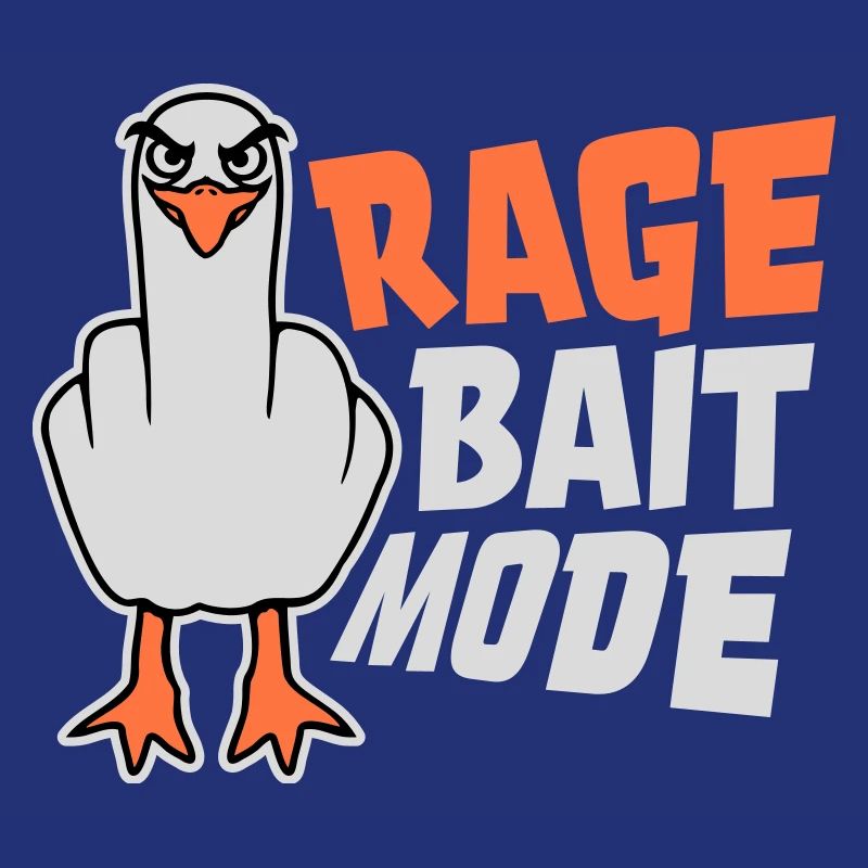 Rage Appât Mode Mouette Oiseau Méchant Drôle Provocation