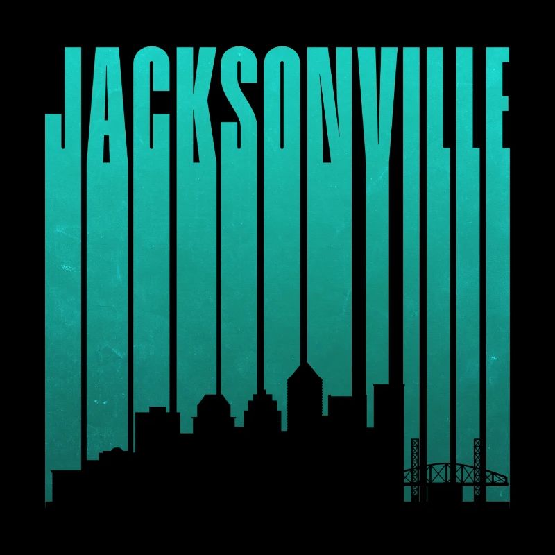 Jacksonville Skyline Vertical Typo