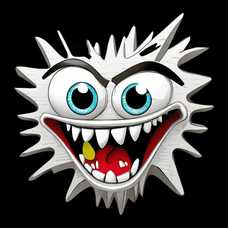 Tête de Monstre Effrayant et Délirant
