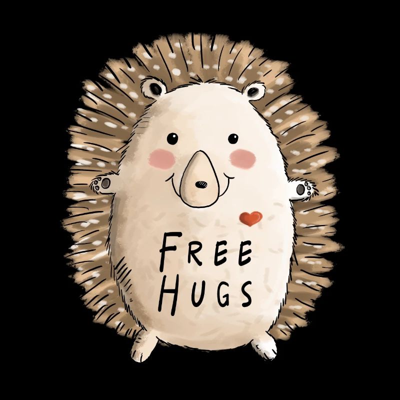 Free Hugs hedgehog I children's comic gift autumn