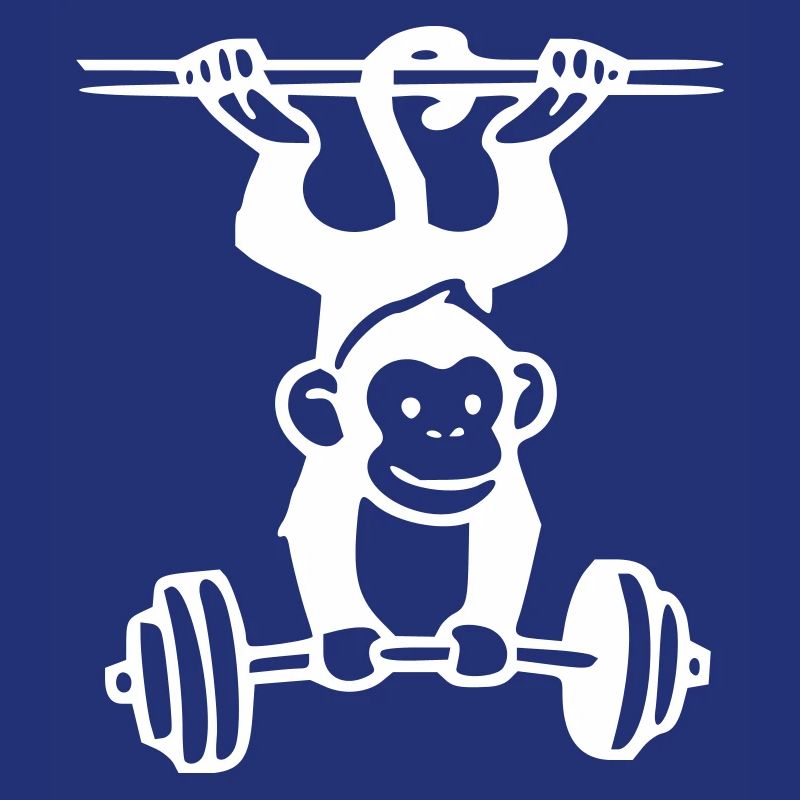 Primate Power - Monkey Weightlifting (White)