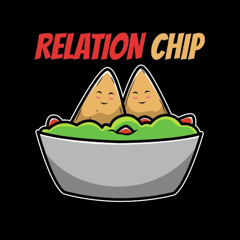 Humorvolle Avocado-Paare mit Relation Chip