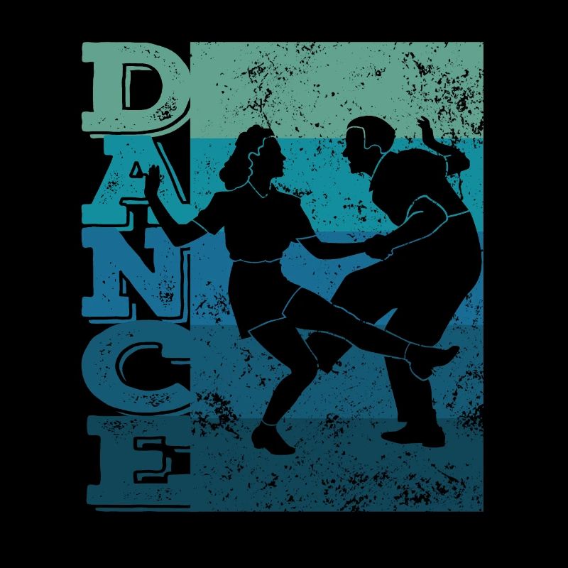 Boogie Woogie Swing Dancing Retro Colors Vintage