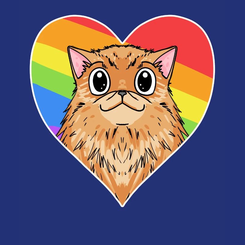 Regenbogen - Katze mit Herz