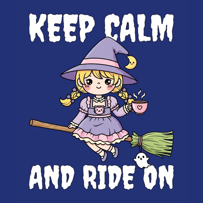 KEEP CALM AND RIDE ON - WITCH HALLOWEEN