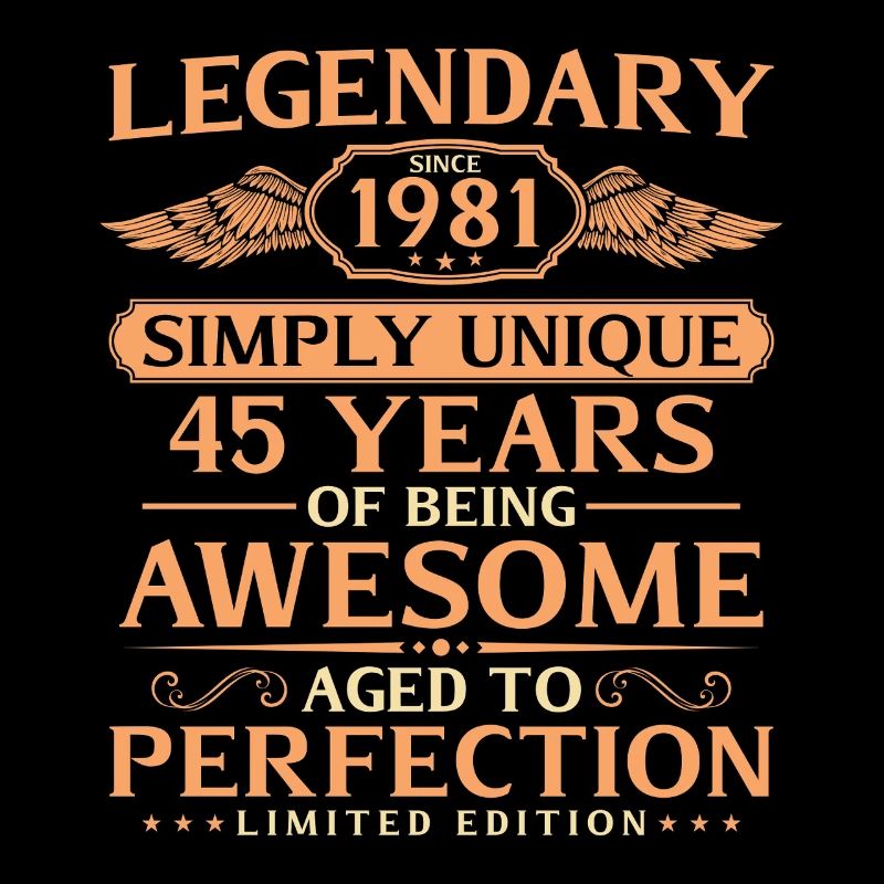 Vintage 1981 Born 45th Birthday Gift Idea