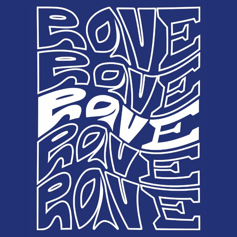 Rave Typography Waves Pattern
