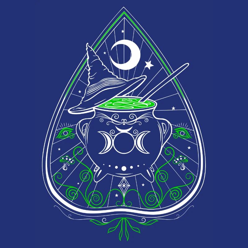 Green Witch Planchette Cauldron Witch Hat