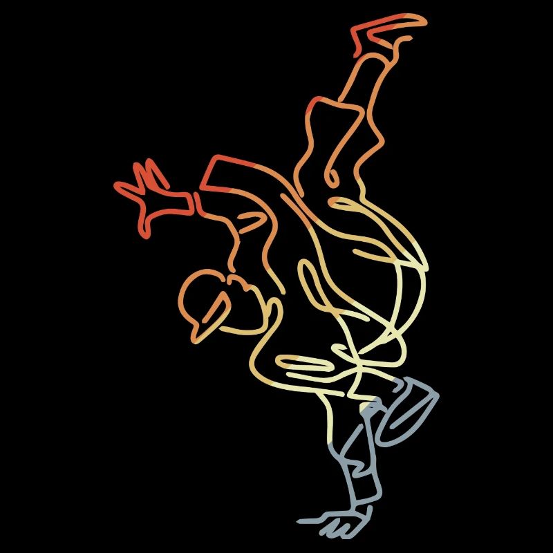 Vintage Breakdancing Boy Drawing