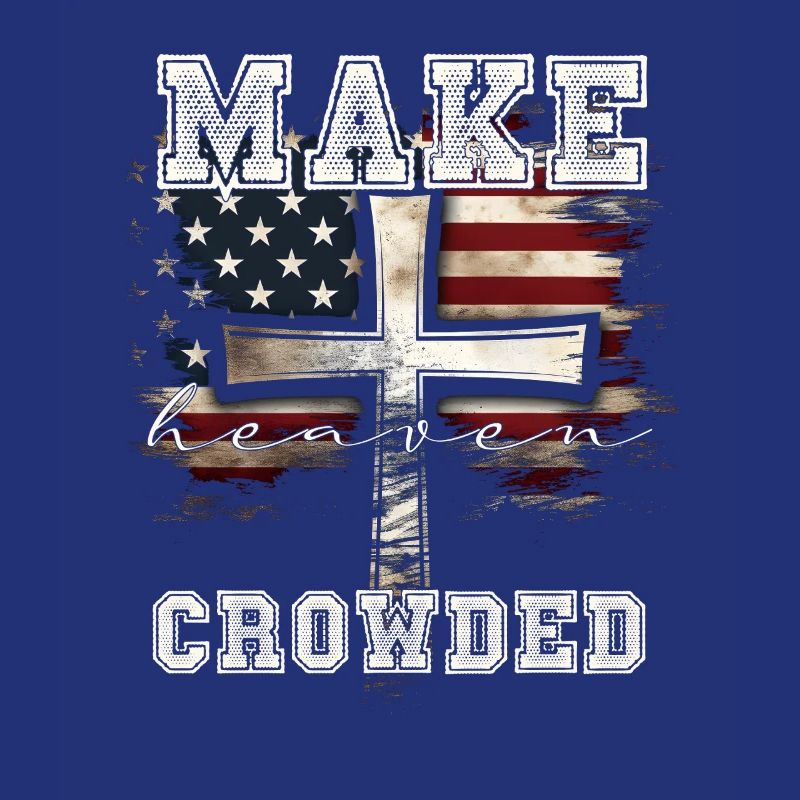 Make Heaven Crowded Cross Flag Design