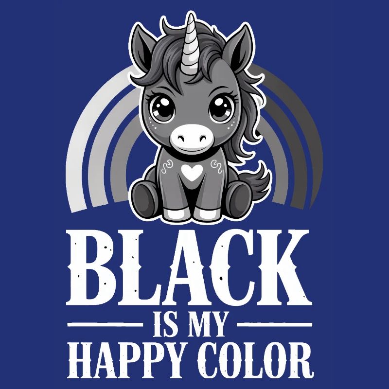 Licorne Glow : Le noir est ma couleur joyeuse