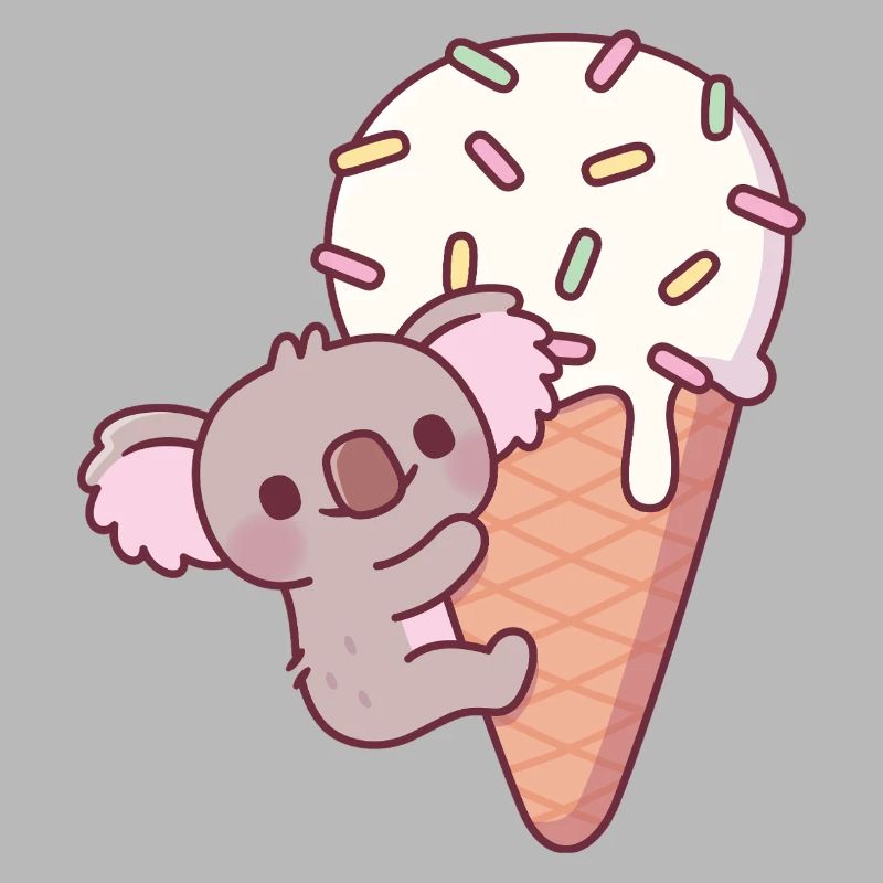 Drôle de koala s’accrochant à un cornet de crème glacée