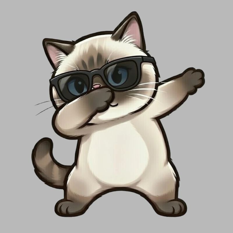 Dabbing Siamese Cat