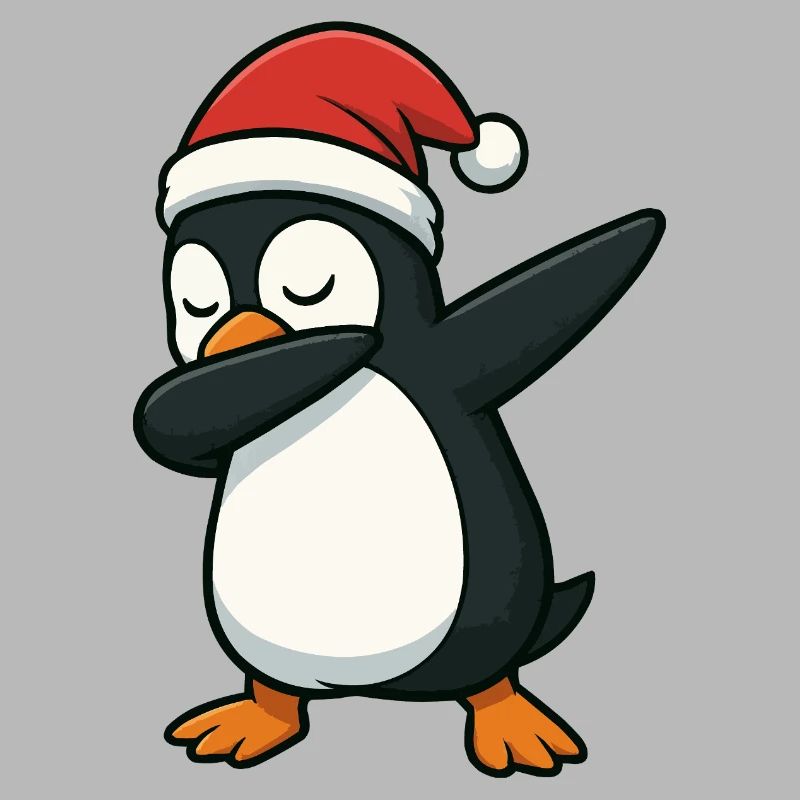 Penguin Santa Dab