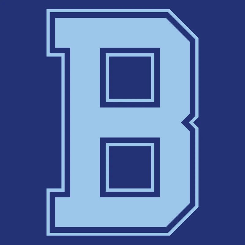 Monogramm Hellblau Varsity College Initiale B