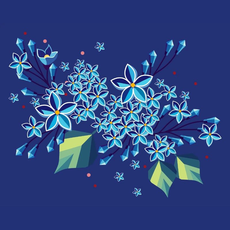 Branche de lilas – des tons bleus élégants dans un design moderne