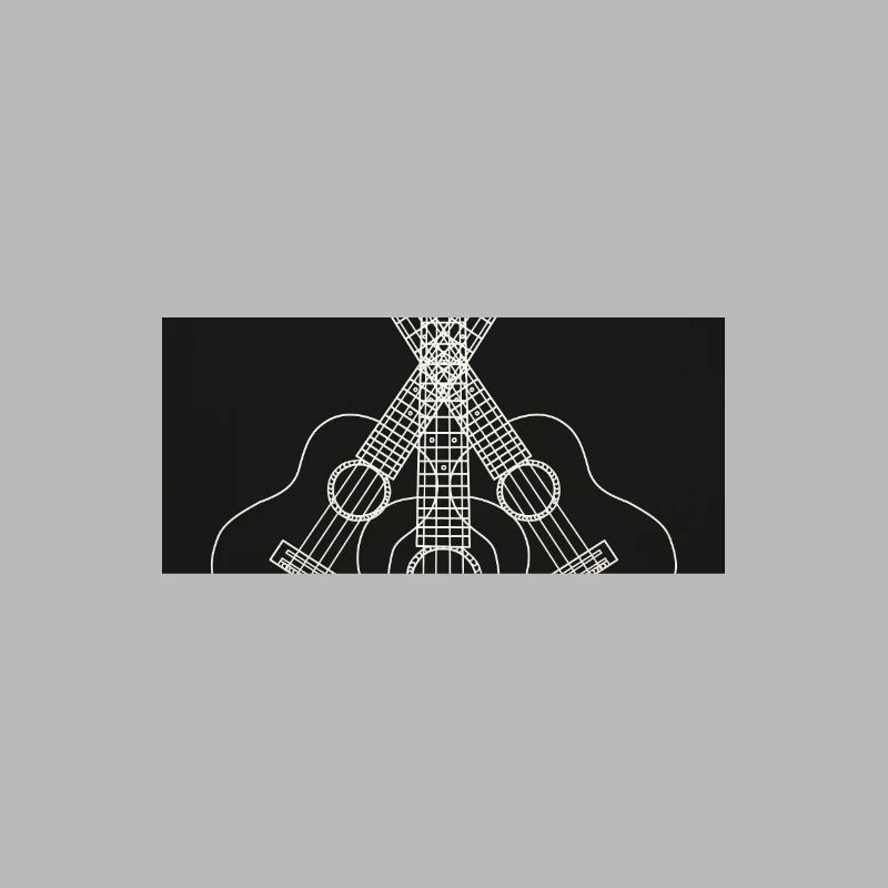 Ukulele LineArt blanc - Affiche