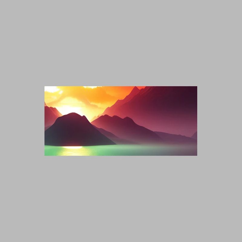 Paysage avec lac, bateau et montagnes