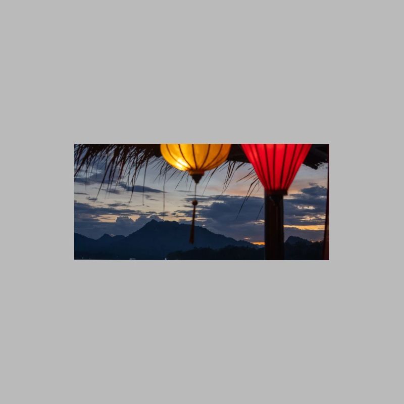 Evening lanterns over water