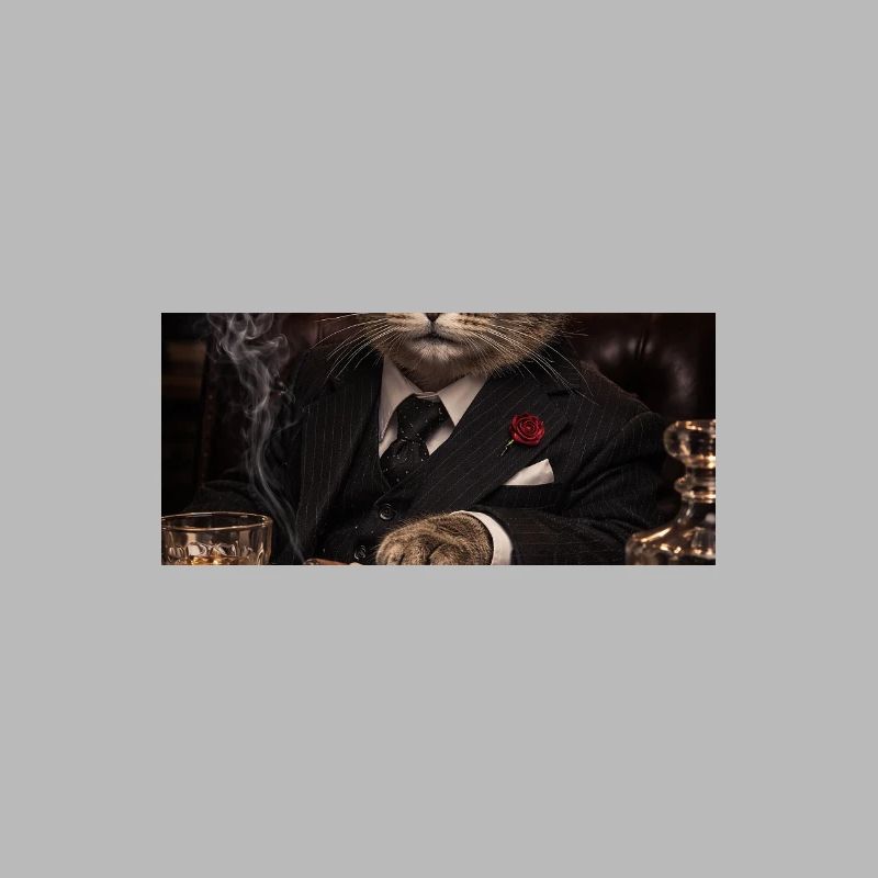 Financier chat en smoking