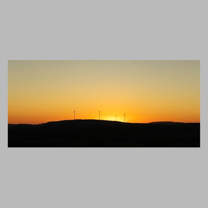 Sunset over wind turbines