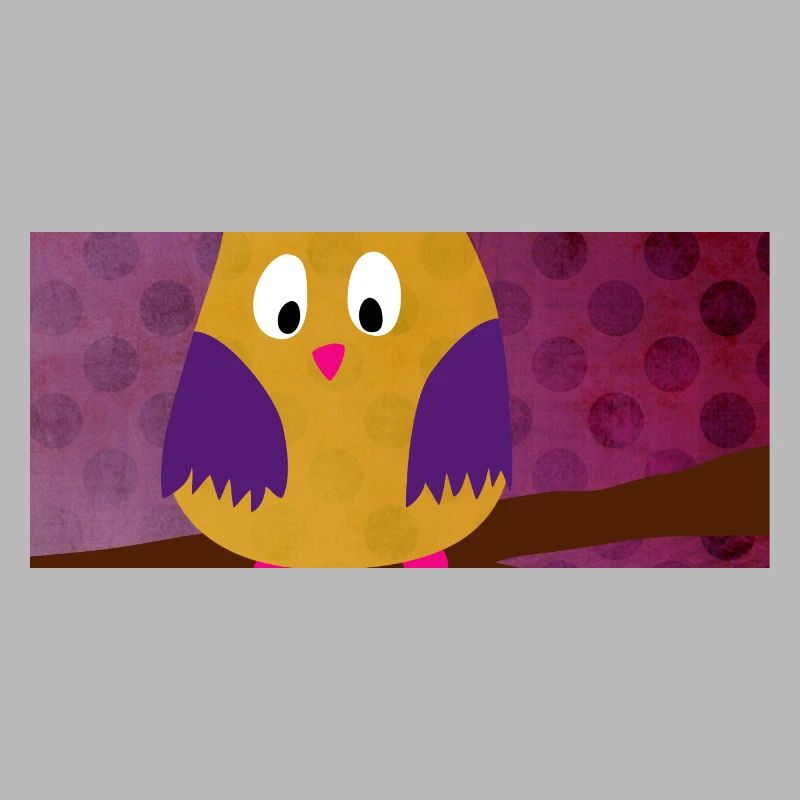 Owl Eagle Owl Poster Dots Forest Violet Kids