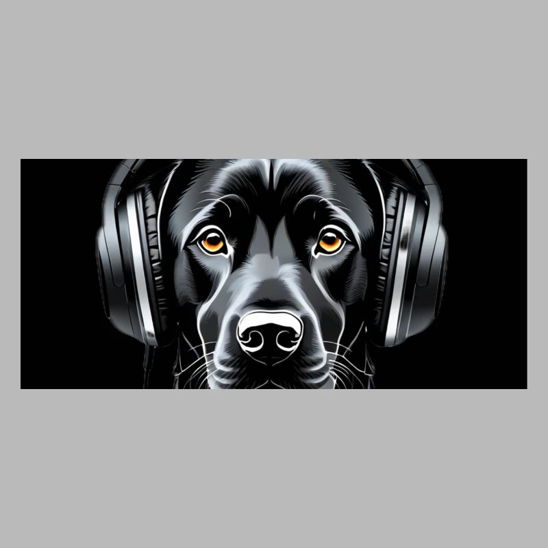 Labrador mit Kopfhörern Kunstmotiv