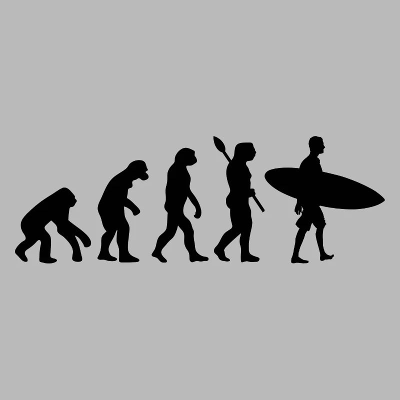 Surfeur Drôle Évolution Humaine