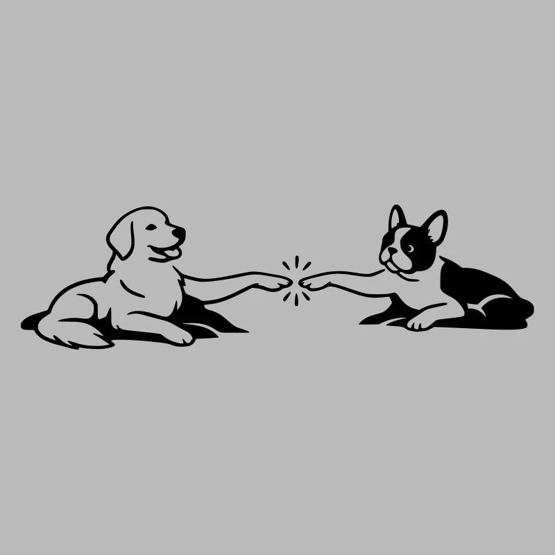 Dogs Touch Paws Michelangelo