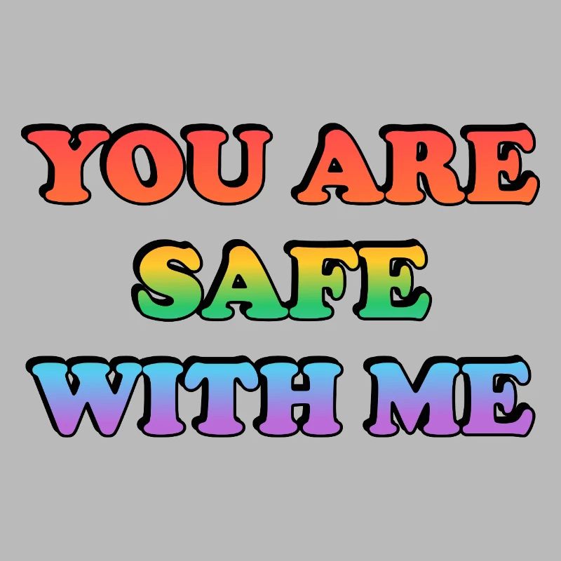 Du bist bei mir sicher Regenbogentext LGBT Safe Space