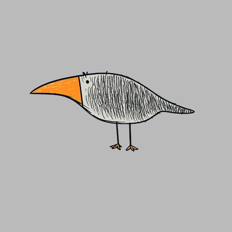 Vogel mit orangem Schnabel
