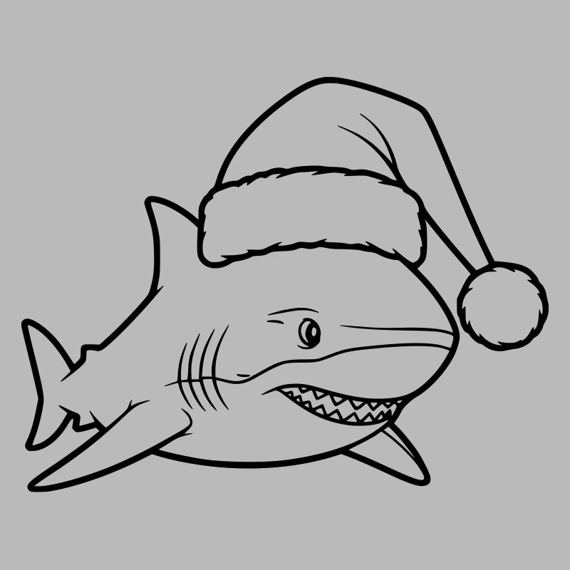 Illustration de bande dessinée de requins de Noël