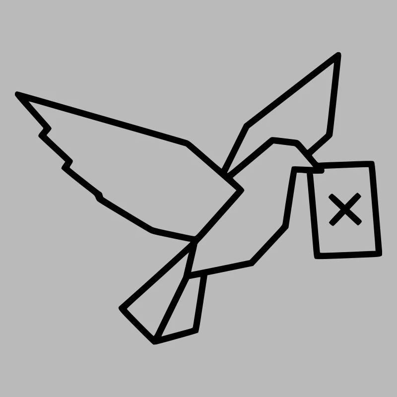 Brieftaube Wahlzettel Outline