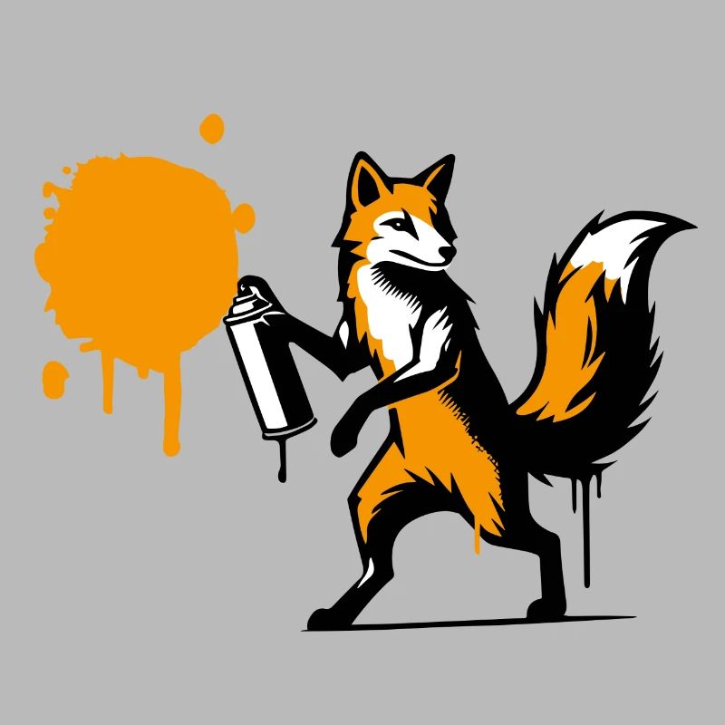Graffiti fox in creative stencil style