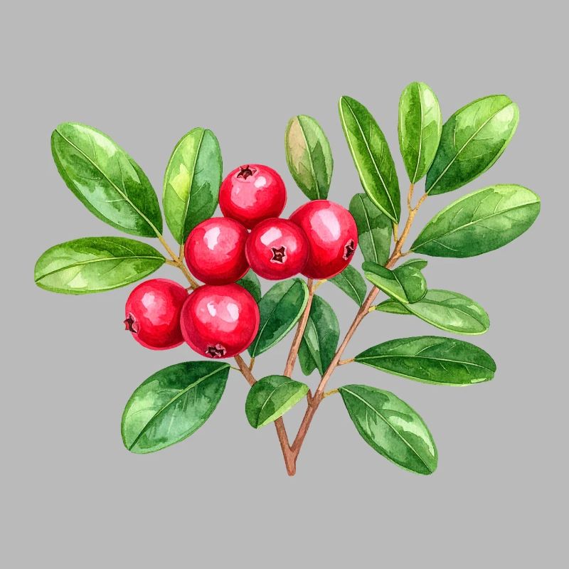 Preiselbeere – botanisches Aquarell