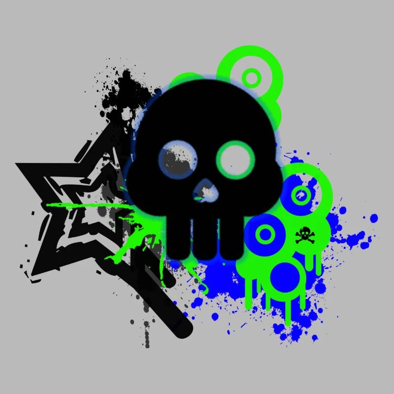 Neon Schädel Spritzer