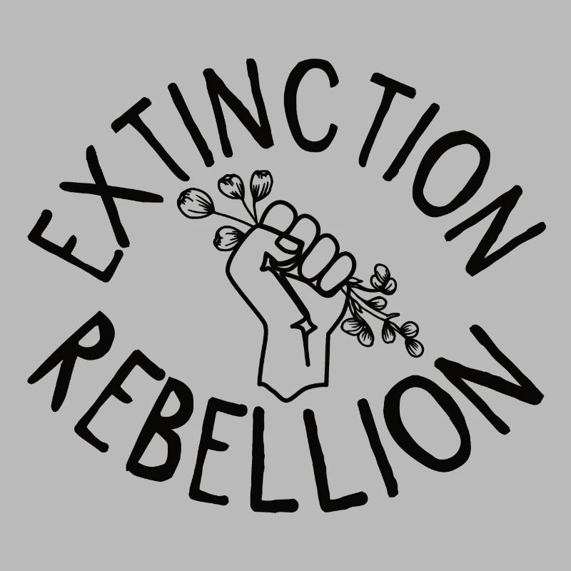 Extinction Rebellion Faust mit Knospe