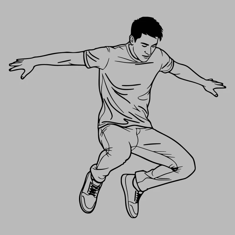 Tanzender Mann Line Art