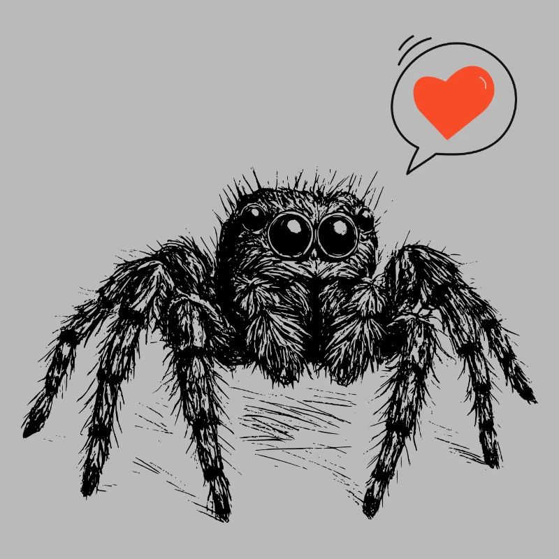 Jumping spider with heart