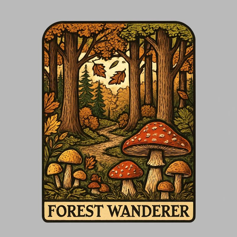 Sentier des champignons errants de la forêt Forêt d’automne