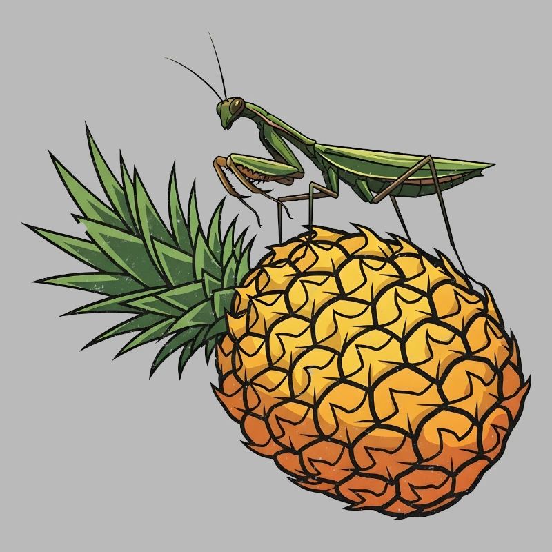 Pineapple with grasshopper illustration