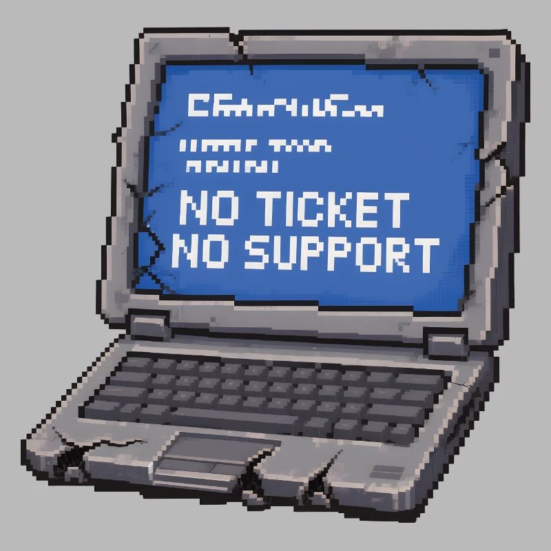 Pas de ticket, pas de support Admin IT Spruch