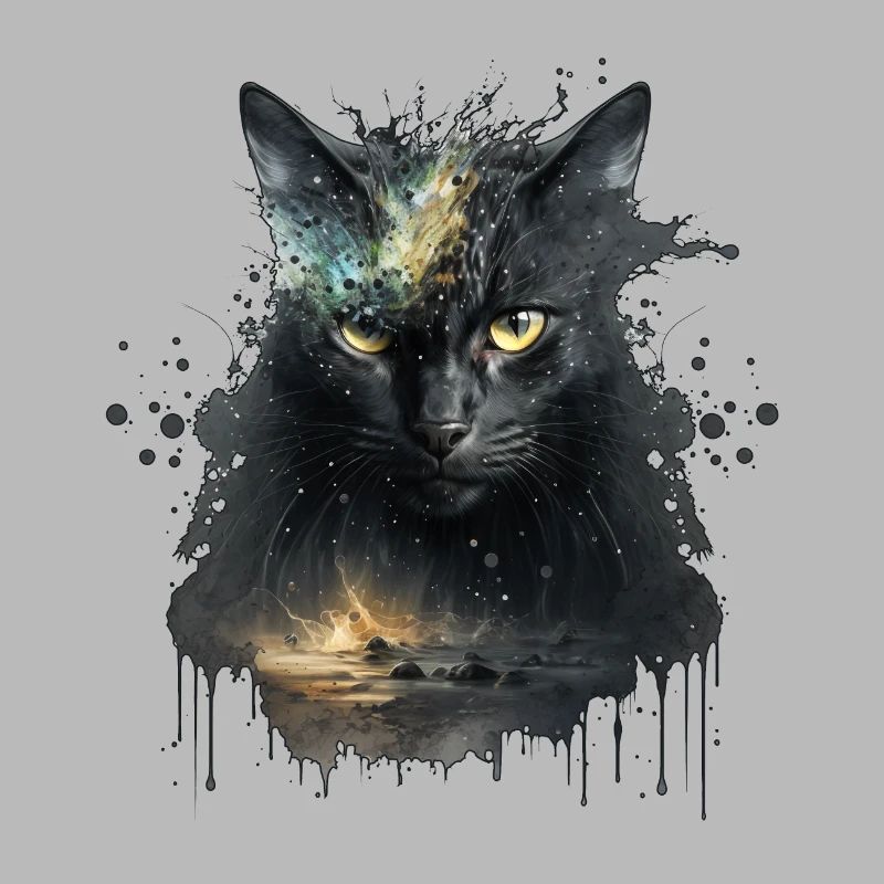 Chat noir dans la conception de l’espace