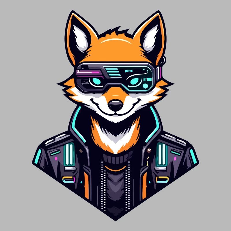 Cyber Fox Neon Tech Wild