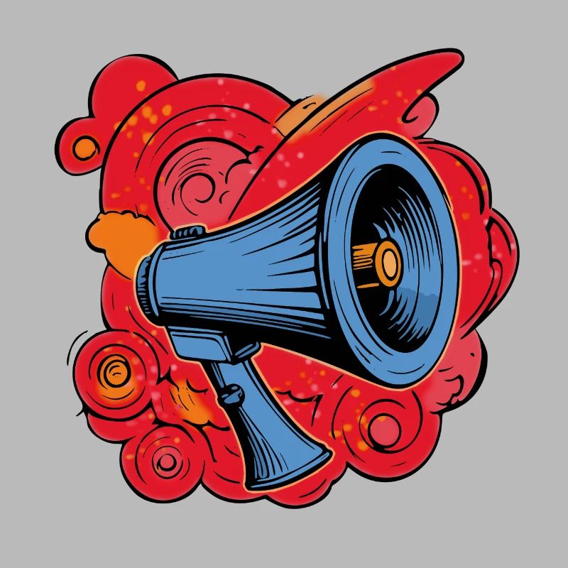 Haut-parleur graffiti avec explosions vibrantes