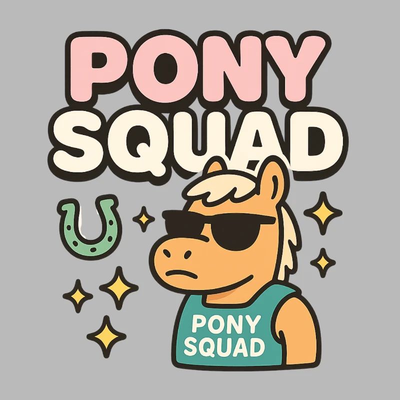 Pony Squad cartoon design with coolness