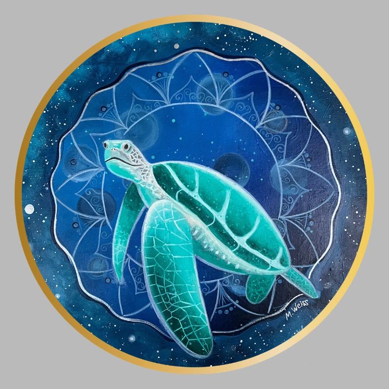 Galactic Sea Turtle Illustration